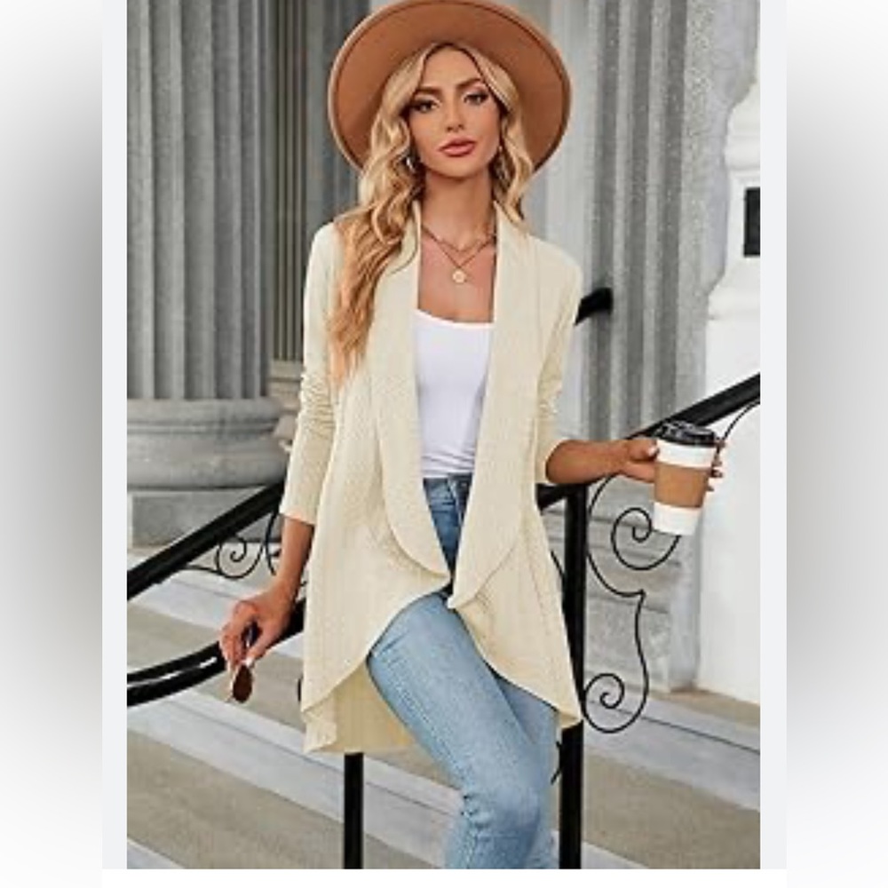 Anne Klein Stripe Open Cardigan
Cream size large - Picture 5 of 16